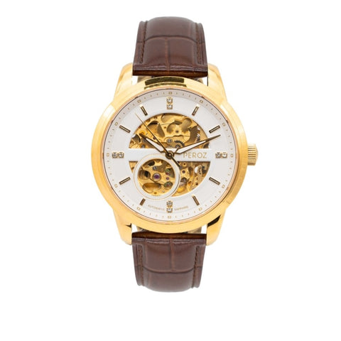 Peroz Automatic Men's Watch - Brown Leather V629-PZ-AW01-GBRL