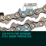 24 Baumr-AG Chainsaw Chain 24in Bar Spare Part Replacement Suits 92CC Saws V219-CHNCHABMRAX92