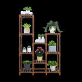 Indoor Outdoor Garden Plant Stand Planter Flower Pot Shelf Wooden Shelving - 9 Shelves V63-836001