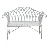 White Lavinia Iron Outdoor Bench V231-MIB-71