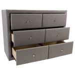 Molly Dresser Mirror 6 Chest of Drawers Bedroom Storage Cabinet - Light Grey V315-V-VIL-DM-KIT