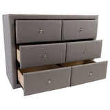 Molly Dresser Mirror 6 Chest of Drawers Bedroom Storage Cabinet - Light Grey V315-V-VIL-DM-KIT