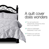 Giselle Bedding Quilt Cover Set Diamond Pinch Grey King QCS-DIAM-GY-K