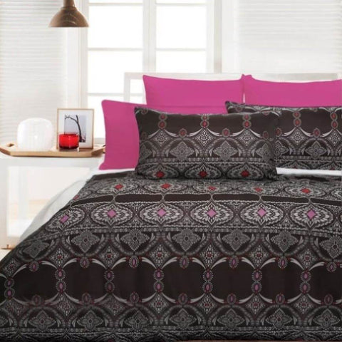 Accessorize Bosa Pink Quilt Cover Set - King V442-HIN-QUILTCS-BOSA-PINK-KI