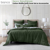 Bianca Sussex Forest Green Cotton Waffle Quilt Cover Set Queen V442-BCA-QUILTCS-SUSSEX-FORESTGREEN-QS