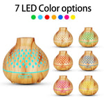 Essential Oil Aroma Diffuser and Remote - 400ml Hollowed Wood Mist Humidifier V238-SUPDZ-32977510006864