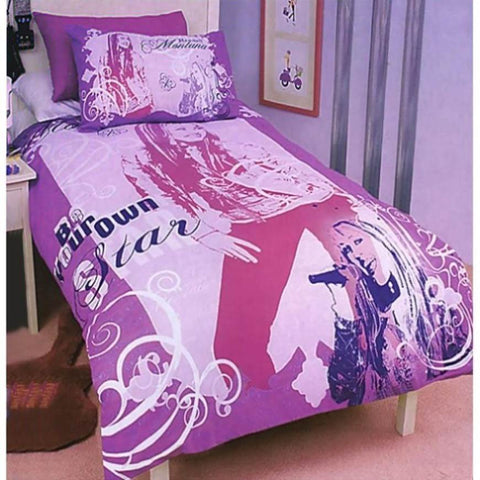 Disney Hannah Montana Be Your Own Star Quilt Cover Set Single V442-CAP-QUILTCS-HANNAHOWNSTAR-LILAC-SB