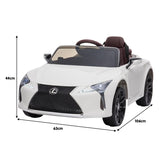 Licensed Lexus LC 500 Kids Electric Ride On Car - White CAR-LEX-1618-WH