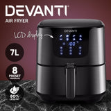 Devanti Air Fryer 7L LCD Fryers Black AF-K-G-5T6-SS-BK