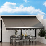 Instahut Retractable Folding Arm Awning Manual Sunshade 4Mx2.5M Grey AWN-B-ARM-40X25-GREY