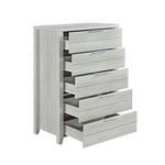 Tallboy with 5 Storage Drawers Natural Wood like MDF in White Ash Colour V43-TBY-CELWHA