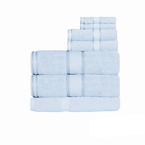 Kingtex 550gsm Cotton 7 Pce Bath Sheet Set Baby Blue V442-KIT-TOWEL-7PSHEET-BABYBLUE