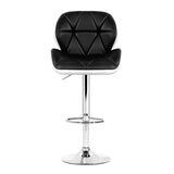 Artiss 2x Bar Stools Gas Lift Padded Leather Black & White BA-K-717A-BK-WHX2