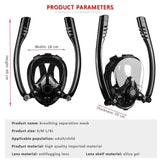 Snorkel Mask Full Face Diving Mask Snorkel Swim Goggles 180&deg; View Anti Fog Small V255-YX-001-BLACK-SM