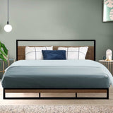 Artiss Bed Frame King Size Metal Frame DANE MBED-C-DANE-K-BK-AB