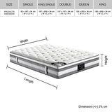 Mattress Euro Top Double Size Pocket Spring Coil with Knitted Fabric Medium Firm 34cm Thick V43-MAT-PET-D