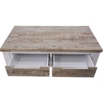 Plumeria Coffee Table 130cm 2 Drawer Solid Acacia Timber Wood - White Brush V315-VOD-HOME-18