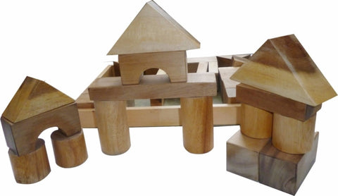 NATURAL WOOD BLOCKS 34 PCS V59-455