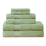 Luxury 6 Piece Soft and Absorbent Cotton Bath Towel Set - Sage Green V406-TOWPAK05GR