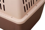 YES4PETS Large Plastic Kennels Pet Carrier Dog Cat Cage Crate With Handle and Wheel Brown V278-HKX-0004-BROWN