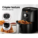 Devanti Air Fryer 2.5L Knob Fryers AF-K-J-NA2M-BK