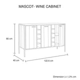 Wine Cabinet with 2 Strorage and open Selves Bar Cabinet Cupboard in Oak Colour V43-WNC-MAS-OK