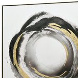 100X100cm Orbiting Elegance Champagne Framed Canvas Wall Art V411-SOK-HMTWF-20502FD