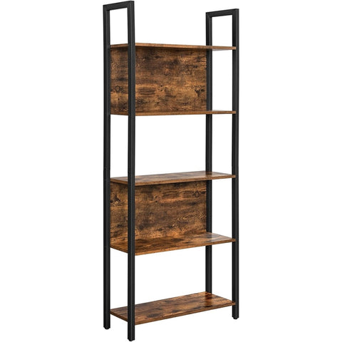 VASAGLE Bookshelf with 5 Shelves Rustic Brown and Black V227-9101101052471