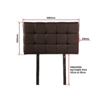 PU Leather Single Bed Deluxe Headboard Bedhead - Brown V63-768195