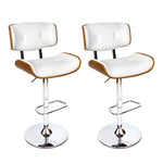 Artiss 2x Bar Stools Gas Lift Leather White BA-TW-8045-WHX2