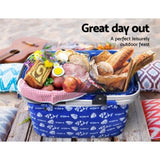 Alfresco Picnic Basket Folding Bag Hamper Food Insulated Storage PICNIC-BAG-CLOTH-BUFS