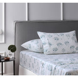 Accessorize Cotton Flannelette Sheet Set Flower Bunch Light Blue Single V442-HIN-SHEETS-COTTONFLANNEL-FLOWERBLUE-SB