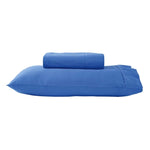 280TC 50% Polyester 50% Cotton Sheet Set Single Mid Blue V442-ABR-SHEETS-280TCPOLYCOTTON-MIDBLUE-SB