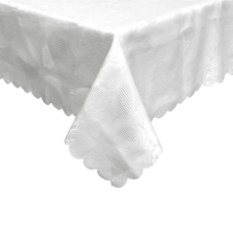 Rosie Off White Luxury Jacquard Tablecloth 150 x 210 cm V442-ABR-TABLEC-ROSIE210-OFFWHITE-RE