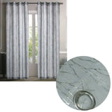 Pair of Sheer Eyelet Curtains Grey with Silver Foils 137 x 213 cm V442-BZO-CURTAIN-PAIRSHEERFOIL-GREYSILVER-RE