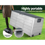 Gardeon Outdoor Storage Box 290L Lockable Organiser Garden Deck Shed Tool Grey OSB-290L-GG