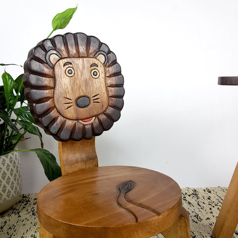 Kids Wooden Chair Lion V574-PLANETCHAIRLION