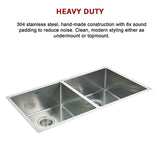 865x440mm Handmade Stainless Steel Undermount / Topmount Kitchen Sink with Waste V63-770025