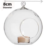 50 x Wholesale Lot of Hanging Clear Glass Ball Tealight Candle Holder - 8cm Diameter / High V382-CLRBALL8CMX50