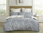 Tree Reversible King Size Grey Duvet Quilt Cover Set V493-MK-410