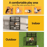 i.Pet Dog Playpen Enclosure 4 Panel Pet Fence Plastic Play Pen PET-DOGPLAYPEN-PL-4-BR