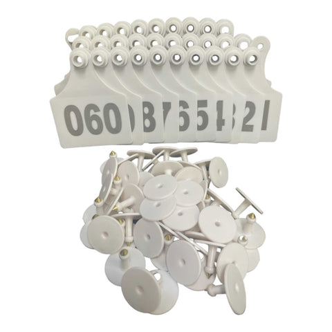 1-100 Cattle Number Ear Tags 7x10cm Set - XL White Cow Sheep Livestock Labels V238-SUPDZ-40208928866384