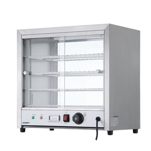 Devanti Commercial Food Warmer Hot Display Showcase Cabinet 54cm CFW-480M-SI