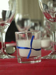 20 White Wax Clear Glass Holder Votive Candle - Wedding Event Centrepiece Table Decoration V382-20CLEAR-GLASS-WHITE-WAX