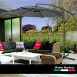 Milano Outdoor - Outdoor 3 Meter Hanging and Folding Umbrella - Charcoal ABM-401036