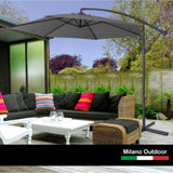 Milano Outdoor - Outdoor 3 Meter Hanging and Folding Umbrella - Charcoal ABM-401036