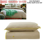 Jane Barrington Cotton Quilt Cover Set Taupe/Sunshine Yellow Queen V442-IDC-QUILTCS-260TCCOTTON-YELLOW-QS