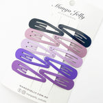 MANGO JELLY Everyday Snap Hair Clips - Purple - Six Pack V659-HC-5CM-10P-BASIC-PURPLE-6-P