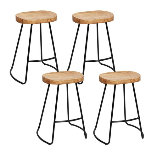 Artiss 4x Bar Stools Tractor Seat 75cm Wooden BA-TW-9090-NTX4