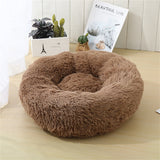 Pet Dog Bedding Warm Plush Round Comfortable Nest Sleeping kennel Coffee M 70cm V360-PTDB0000-LC-M